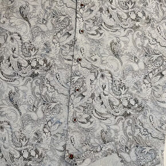 Luchiano Visconti Blue Gray & Red Paisley Design Long Sleeve Shirt Size Medium - Picture 3 of 16